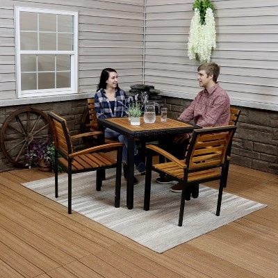 Sunnydaze Decor Sunnydaze Julian 5pc Resin Wicker And Acacia Wood Outdoor Patio Dining Set 10 Sunnydaze Decor Sunnydaze Julian 5pc Resin Wicker And Acacia Wood Outdoor Patio Dining Set - Image 10