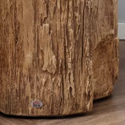 HOMCOM Tree Stump Stool, Decorative Side Table With Round Tabletop, Concrete End Table With Wood Grain Finish, For Indoors And Outdoors, Natural -Outdoor Comfort Deals Store GUEST e29d0f08 c495 403d be2e 471a877932fa