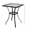 Outdoor Patio Rattan Wicker Bar Square Table Glass Top Yard Garden Furniture NEW