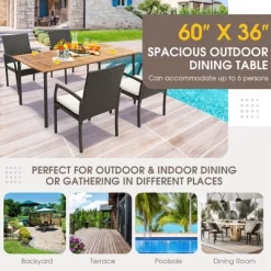 Costway Patio Rectangular Acacia Wood Dining Table With 1.9''Umbrella Hole Indoor&Outdoor 13 Costway Patio Rectangular Acacia Wood Dining Table With 1.9''Umbrella Hole Indoor&Outdoor -Outdoor Comfort Deals Store GUEST e36d8534 f594 482a b0c2 98c6e08af206