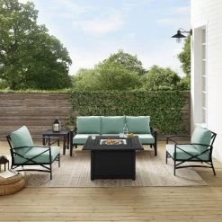 Kaplan 5pc Outdoor Sofa Set With Fire Table - Mist - Crosley -Outdoor Comfort Deals Store GUEST e437cd9f 8df3 4376 9d27 b34b7d2c3496
