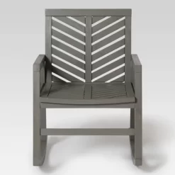 Slatted Chevron Acacia Wood Patio Rocking Chair - Saracina Home -Outdoor Comfort Deals Store GUEST e4ed268b fb64 47a6 95f6 2274c737d21e