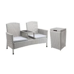 2pc Maksville Aluminum Patio Loveseat & Trash Can - MiBasics -Outdoor Comfort Deals Store GUEST e4f0fdd0 7bf0 48f2 b7b7 2ceaf81686db