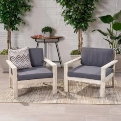 Santa Ana 2pk Acacia Club Accent Chairs Brushed Light Gray - Christopher Knight Home -Outdoor Comfort Deals Store GUEST e5ef650a 7a0c 4ef6 a453 7611f6e738ba