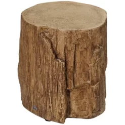 HOMCOM Tree Stump Stool, Decorative Side Table With Round Tabletop, Concrete End Table With Wood Grain Finish, For Indoors And Outdoors, Natural -Outdoor Comfort Deals Store GUEST e68ebad7 8c1c 4e58 bcb9 4958bd47ed1f