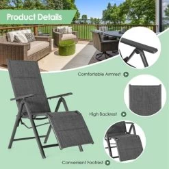 Costway Outdoor Foldable Reclining Padded Chair Aluminum Frame Adjustable -Outdoor Comfort Deals Store GUEST e6b6a292 084e 4eeb 91c9 54ea328a8868