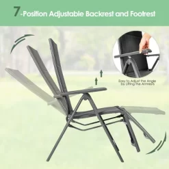 Costway Outdoor Foldable Reclining Padded Chair Aluminum Frame Adjustable -Outdoor Comfort Deals Store GUEST e6dcd061 695f 4725 9eaf 64083f089b97