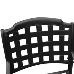 5pc Patio Dining Set With 48" Modern Outdoor Mesh Aluminum Round Table & Checker Chairs - Black - Oakland Living -Outdoor Comfort Deals Store GUEST e759cf4e 1f00 42d4 ad2d 82456eeedfc2