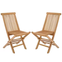 Costway 2 PCS Patio Folding Chair Teak High Back Dining Slatted Seat Portable Outdoor -Outdoor Comfort Deals Store GUEST e82fb14a c366 4356 b283 2ef14cb30e74