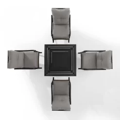 5pc Dahlia Outdoor Steel Set With Fire Table Taupe/Matte Black - Crosley -Outdoor Comfort Deals Store GUEST e87d0ac4 1c2d 40c3 822c 8acef660cd31