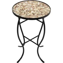 Teal Island Designs Modern Black Round Outdoor Accent Side Tables 14" Wide Set Of 2 Natural Mosaic Tabletop For Front Porch Patio Home House 8 Teal Island Designs Modern Black Round Outdoor Accent Side Tables 14" Wide Set Of 2 Natural Mosaic Tabletop For Front Porch Patio Home House -Outdoor Comfort Deals Store GUEST e97f9fc1 0666 4e49 98b1 a9bc79531584