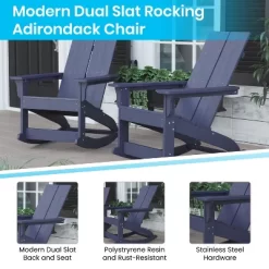 Merrick Lane Set Of 2 Wellington UV Treated All-Weather Polyresin Adirondack Rocking Chair For Patio, Sunroom, Deck And More -Outdoor Comfort Deals Store GUEST eacfaf82 2407 4648 85d8 c1d8c652ecc2