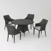 Hillhurst 5pc Wicker Round Dining Set Gray - Christopher Knight Home