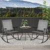 Costway 2pcs Patio Folding Rocking Chair Heavy-Duty Metal Frame Rockers Outdoor