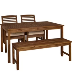 Ravenscroft 4pc Acacia Wood Patio Dining Set - Saracina Home -Outdoor Comfort Deals Store GUEST ed44c97f 3ef4 47b8 a053 68a2d0bee986