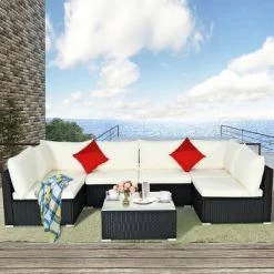 Costway 7PCS Patio Rattan Sofa Set Sectional Conversation Furniture Set Garden -Outdoor Comfort Deals Store GUEST ed8580fa 7245 4577 a8c0 d29761e17afc
