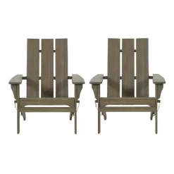 2pk Zuma Outdoor Acacia Wood Foldable Adirondack Chairs - Christopher Knight Home -Outdoor Comfort Deals Store GUEST ee58e94c da84 4b60 8d76 a7e8dec390b1