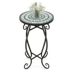 Costway Mosaic Outdoor Round End Table With Weather Resistant Ceramic Tile Tabletop -Outdoor Comfort Deals Store GUEST ef7c8101 ec72 415e 9c99 fa70a0532fe2