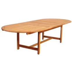 Outdoor Comfort Deals Store 35 Hillside 11pc Teak Wood Wicker Double-Extendable Oval Patio Dining Set - International Home Miami