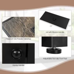 Tangkula 7PCS Patio Rattan Furniture Set 42" Fire Pit Table W/ Cover Cushioned -Outdoor Comfort Deals Store GUEST f00df011 496a 4ed2 86d6 9b005ca275b2