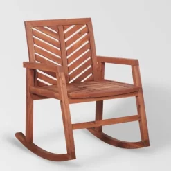 Slatted Chevron Acacia Wood Patio Rocking Chair - Saracina Home -Outdoor Comfort Deals Store GUEST f151487d 0b98 494d 81f7 e490221f43f1