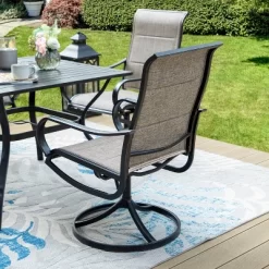 Patio Set With Steel Table With 1.57" Umbrella Hole & 360 Swivel Sling Arm Chairs - Captiva Designs 11 Patio Set With Steel Table With 1.57" Umbrella Hole & 360 Swivel Sling Arm Chairs - Captiva Designs -Outdoor Comfort Deals Store GUEST f199a2a8 2fd6 475d 8ec3 8a33d97d7c2e