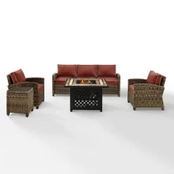 Bradenton 5pc Outdoor Wicker Conversation Set With Fire Table - Crosley -Outdoor Comfort Deals Store GUEST f239f79d 0c60 4f27 bc57 0e5761d3a3d0