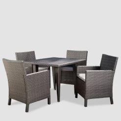 Celeste 5pc Wicker Dining Set - Gray/Light Gray - Christopher Knight Home