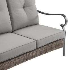 Dahlia Outdoor Steel Sofa Taupe/Matte Black - Crosley -Outdoor Comfort Deals Store GUEST f3c84852 b9fa 4384 9b2c 0940da8d806a
