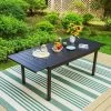Captiva Designs 7pc Steel Outdoor Patio Dining Set With Extendable Table & Wicker Rattan Chairs With Cushions