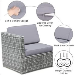 Costway 8 PCS Wicker Sofa Rattan Furniture Set Patio Furniture W/ Storage Outdoor -Outdoor Comfort Deals Store GUEST f4e74f77 1715 40fb 90d2 fcbf3cdb1101