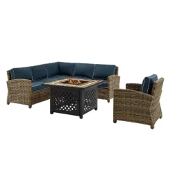 Bradenton 5pc Outdoor Wicker Seating With Fire Table - Crosley -Outdoor Comfort Deals Store GUEST f4f1748b 65bf 41d4 b3cf 0a5e0a9d3076