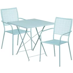 Emma And Oliver Commercial 28" Square Metal Folding Patio Table Set W/ 2 Square Back Chairs 9 Emma And Oliver Commercial 28" Square Metal Folding Patio Table Set W/ 2 Square Back Chairs -Outdoor Comfort Deals Store GUEST f53bcee7 610f 4b46 a584 51a2c3a0cb5b