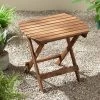 Teal Island Designs Monterey 20" Wide Natural Wood Outdoor Side Table For Garden Yard Patio Deck Balcony Shed Front Porch