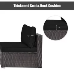 Tangkula 2PCS Patio Sectional Armless Sofas Outdoor Rattan Furniture Set W/ Cushions Black -Outdoor Comfort Deals Store GUEST f5e36c0b 9405 4de7 a40e 6d20da503d14