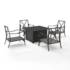 5pc Dahlia Outdoor Steel Fire Pit Set Taupe/Matte Black - Crosley -Outdoor Comfort Deals Store GUEST f79818c9 c368 41d8 bde4 e86219a703e7