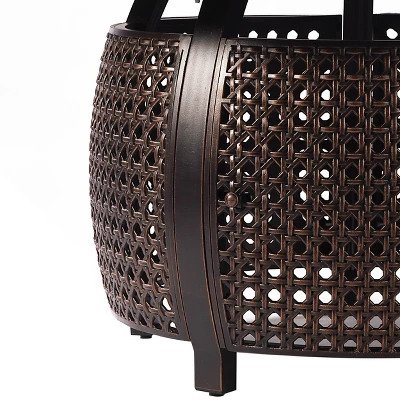 Oakland Living 5pc Deep Seating Swivel Aluminum Outdoor Patio Fire Pit Dining Set With Round Fire Table Copper 7 Oakland Living 5pc Deep Seating Swivel Aluminum Outdoor Patio Fire Pit Dining Set With Round Fire Table Copper - Image 7