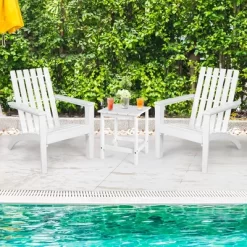 Costway 2PCS Patio Adirondack Chair Side Table Set Solid Wood Garden Deck White -Outdoor Comfort Deals Store GUEST f81a77c8 ea60 4a54 8bf9 aae244228ccb