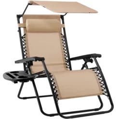 Best Choice Products Folding Zero Gravity Recliner Patio Lounge Chair W/ Canopy Shade, Headrest, Tray -Outdoor Comfort Deals Store GUEST f85b3b71 f8e3 493a b55e 3b971a11908a