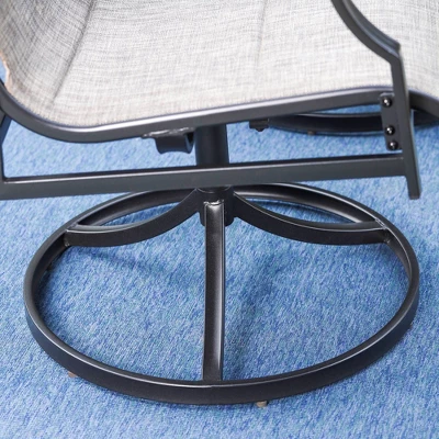 2pk Steel Patio 360 Swivel Padded Arm Chairs With Sling Seat & Back - Captiva Designs 5 2pk Steel Patio 360 Swivel Padded Arm Chairs With Sling Seat & Back - Captiva Designs - Image 5