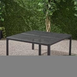 Tahoe Square Aluminum Modern Woven Accents Dining Table - Christopher Knight Home -Outdoor Comfort Deals Store GUEST fb4a1e29 07fa 46b1 84b9 af689c9bc98e