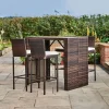 5pc Bar Height Outdoor Dining Set With Acacia Wood Tabletop - Teamson Home