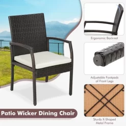 Costway 7PCS Patio Wicker Dining Set Cushion Armchairs Acacia Wood Table With Umbrella Hole 13 Costway 7PCS Patio Wicker Dining Set Cushion Armchairs Acacia Wood Table With Umbrella Hole -Outdoor Comfort Deals Store GUEST fe6667ef 27b6 4431 bbcb 924cefd887b0