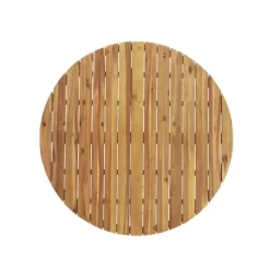 Soto Round Outdoor Acacia Wood Dining Table Teak/Black - Christopher Knight Home -Outdoor Comfort Deals Store GUEST fed26961 a52d 448c 809d 0c8bfbbb8ce7