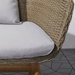 Grayton 4pc Rustic All-Weather Patio Wood And Wicker Conversation Set - Light Gray - Vifah -Outdoor Comfort Deals Store GUEST ff0a0868 b98a 48ef b1ee fc5fc24ec111