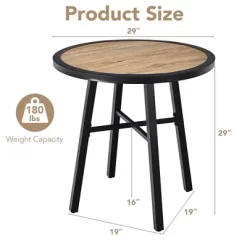 Costway 29'' Patio Round Bistro Metal Table Wood-Like Top Garden Deck Backyard -Outdoor Comfort Deals Store GUEST ff3c4943 0a3d 4fcc 847d 4720c56751df