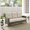 Rockport Outdoor Wicker High Back Sofa - Oatmeal/Light Brown - Crosley
